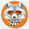 Designart - Fox with Mirror and Sunglasses' Disc Contemporary Animal Metal Circle Wall Decor